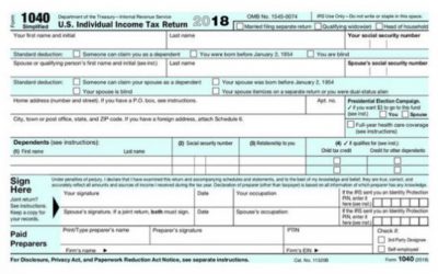 The New IRS Form 1040 for 2019